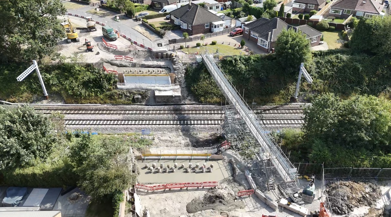 Sheet piling installed on both sides of the railway at Austhorpe Lane Bridge in Cross Gates, following removal of the original bridge deck