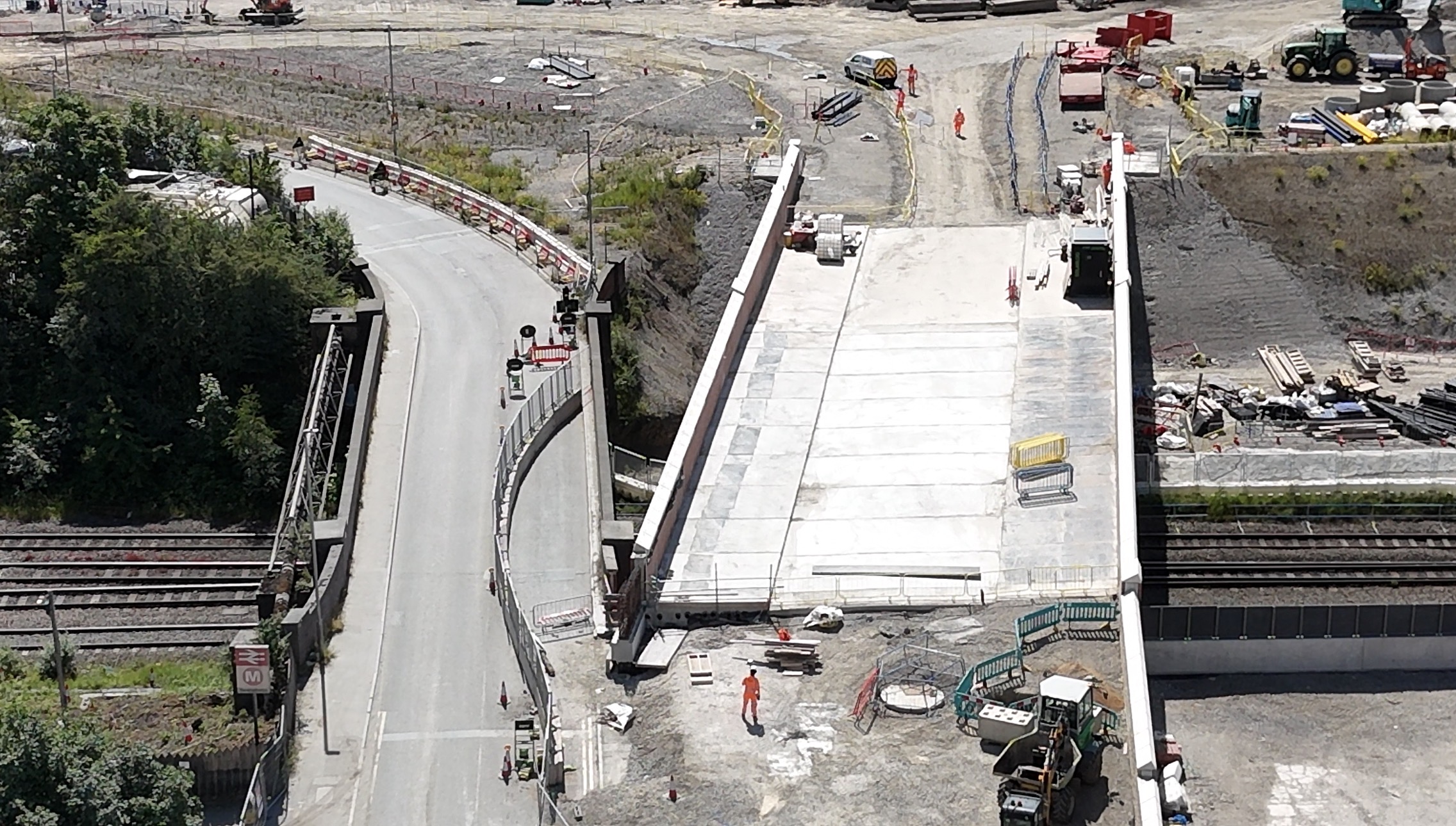 Calder Road bridge replacement works alongside the viaduct