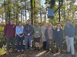 Representatives from Network Rail, TRU and Leeds City Council at Barnbow Woods marking the purchase of 26 biodiversity units